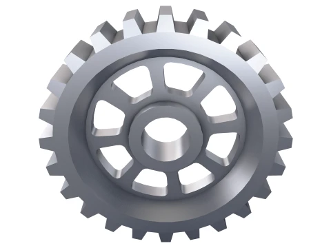 Gear Spur D300mm T62mm M1 Low Poly 3D Model