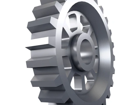 Gear Spur D300mm T62mm M1 Low Poly 3D Model