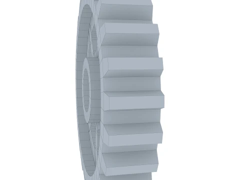 Gear Spur D300mm T62mm M1 Low Poly 3D Model