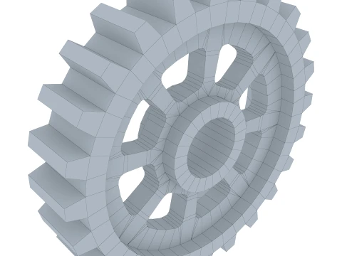 Gear Spur D300mm T62mm M1 Low Poly 3D Model