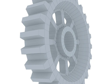 Gear Spur D300mm T62mm M1 Low Poly 3D Model