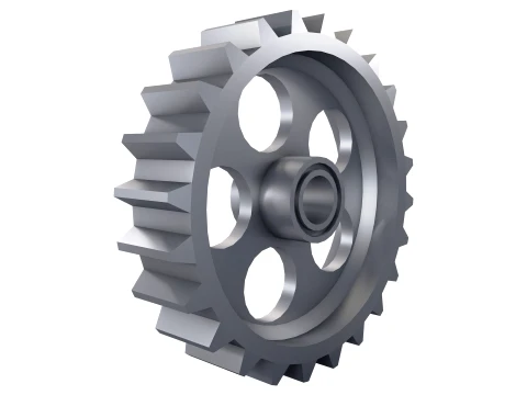 Engranaje recto D300mm T68mm M1 Low Poly Modelo 3D