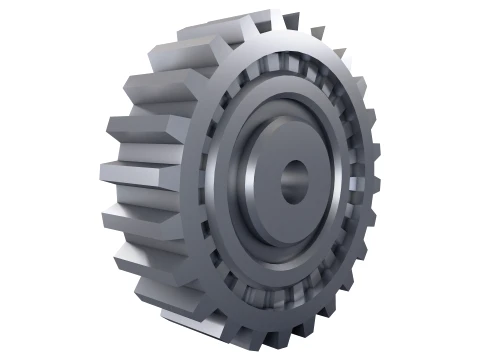 Gear Spur D300mm T82mm M1 Low Poly 3D Model