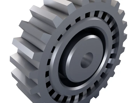 Gear Spur D300mm T82mm M1 Low Poly 3D Model