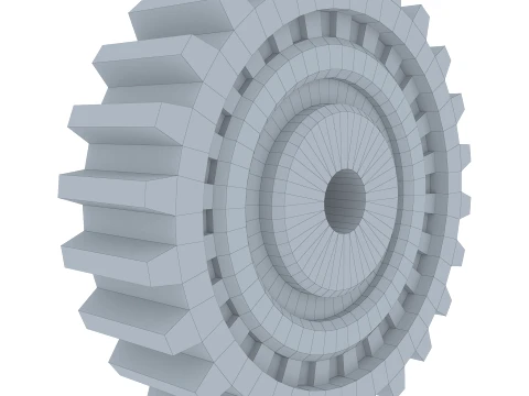 Gear Spur D300mm T82mm M1 Low Poly 3D Model