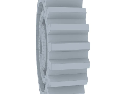 Gear Spur D300mm T82mm M1 Low Poly 3D Model
