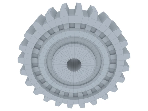 Gear Spur D300mm T82mm M1 Low Poly 3D Model