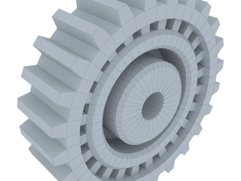 Gear Spur D300mm T82mm M1 Low Poly 3D Model