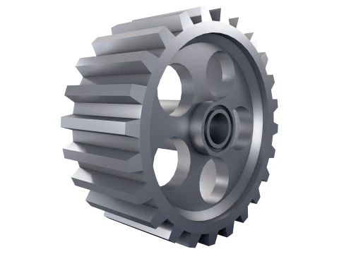 Engranaje recto D300mm T129mm M1 Low Poly Modelo 3D