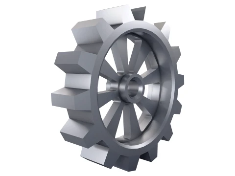 Engranaje recto D375mm T82mm M1 Low Poly Modelo 3D