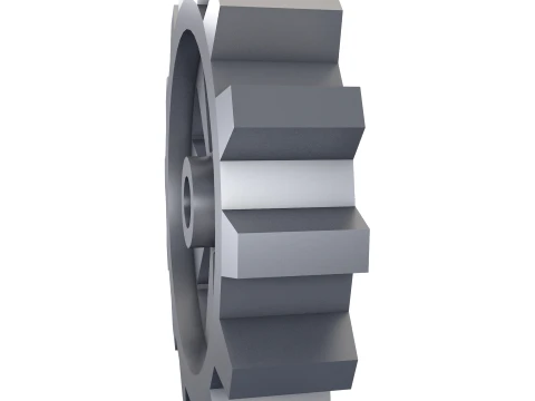 Gear Spur D375mm T82mm M1 Low Poly 3D Model