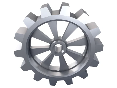Gear Spur D375mm T82mm M1 Low Poly 3D Model