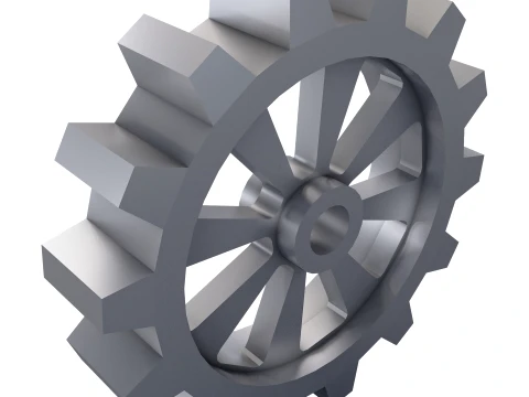 Gear Spur D375mm T82mm M1 Low Poly 3D Model
