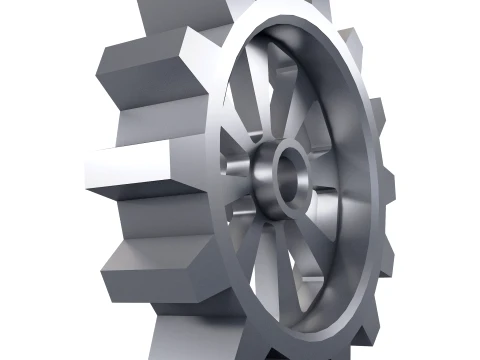 Gear Spur D375mm T82mm M1 Low Poly 3D Model
