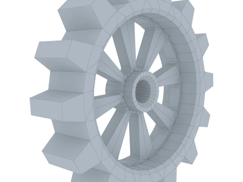 Gear Spur D375mm T82mm M1 Low Poly 3D Model