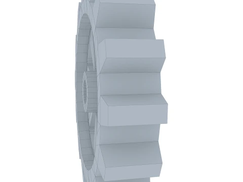 Gear Spur D375mm T82mm M1 Low Poly 3D Model