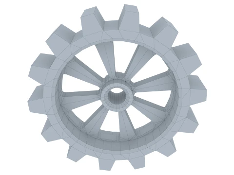 Gear Spur D375mm T82mm M1 Low Poly 3D Model