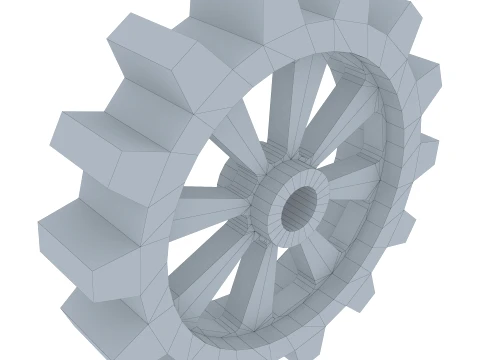 Gear Spur D375mm T82mm M1 Low Poly 3D Model