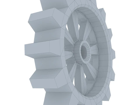 Gear Spur D375mm T82mm M1 Low Poly 3D Model