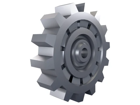 Engranaje recto D375mm T92mm M1 Low Poly Modelo 3D