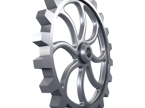 Gear Spur D510mm T51mm M1 Low Poly 3D Model