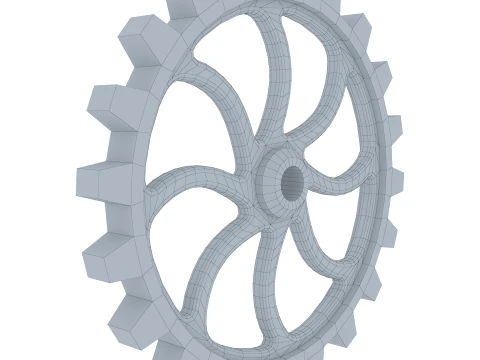 Gear Spur D510mm T51mm M1 Low Poly 3D Model