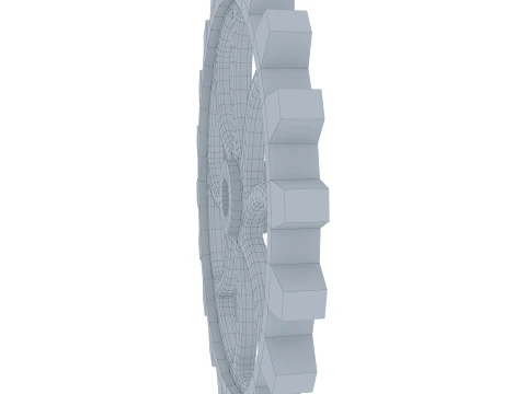 Gear Spur D510mm T51mm M1 Low Poly 3D Model