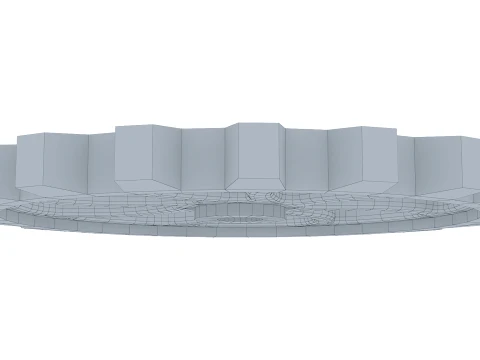 Gear Spur D510mm T51mm M1 Low Poly 3D Model
