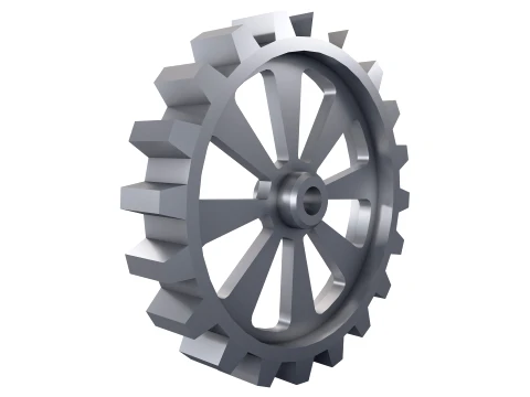 Engranaje recto D510mm T82mm M1 Low Poly Modelo 3D