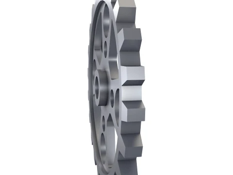Dente de engrenagem D556mm T62mm M1 Low Poly Modelo 3D