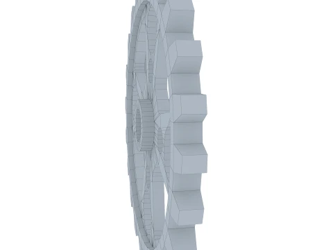 Dente de engrenagem D556mm T62mm M1 Low Poly Modelo 3D