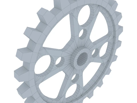 Dente de engrenagem D556mm T62mm M1 Low Poly Modelo 3D