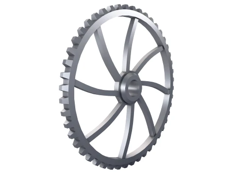 Engranaje recto D568mm T52mm M1 Low Poly Modelo 3D