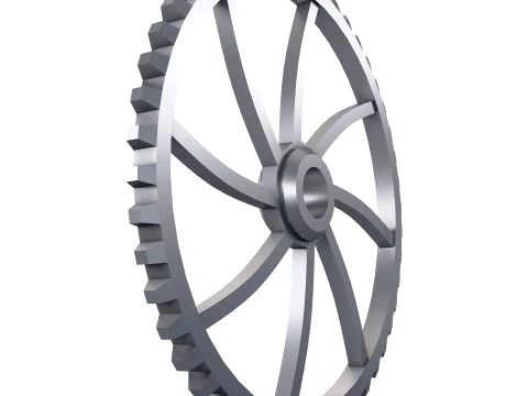 Gear Spur D568mm T52mm M1 Low Poly 3D Model