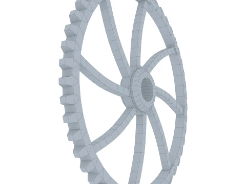 Gear Spur D568mm T52mm M1 Low Poly 3D Model
