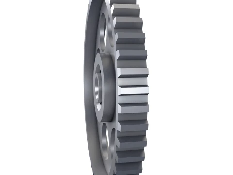 Gear Spur D568mm T60mm M1 Low Poly 3D Model