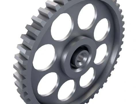 Gear Spur D568mm T60mm M1 Low Poly 3D Model