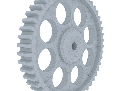 Gear Spur D568mm T82mm M1 Low Poly 3D Model