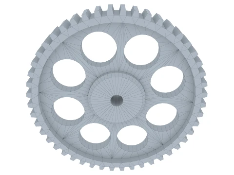 Gear Spur D568mm T82mm M1 Low Poly 3D Model