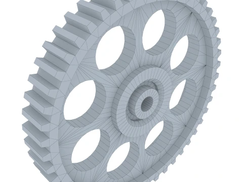 Gear Spur D568mm T82mm M1 Low Poly 3D Model