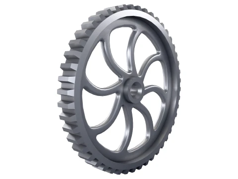 Engranaje recto D569mm T63mm M1 Low Poly Modelo 3D