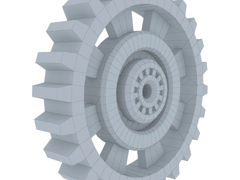 Gear Spur D601mm T105mm M1 Low Poly 3D Model