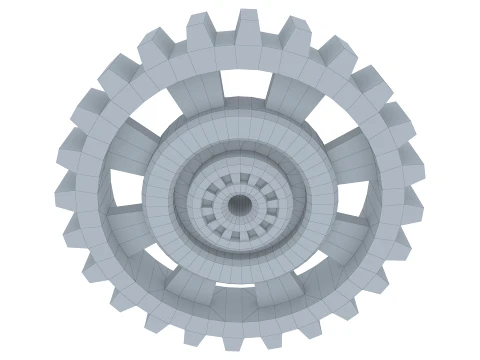 Gear Spur D601mm T105mm M1 Low Poly 3D Model