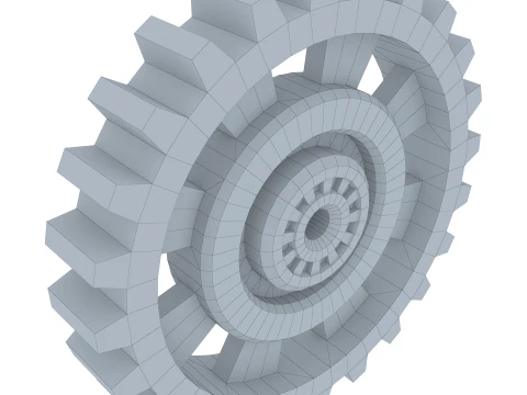 Gear Spur D601mm T105mm M1 Low Poly 3D Model