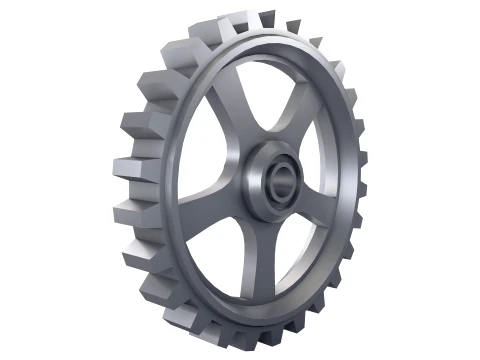 Engranaje recto D645mm T102mm M1 Low Poly Modelo 3D