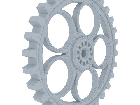 Gear Spur D690mm T82mm M1 Low Poly 3D Model