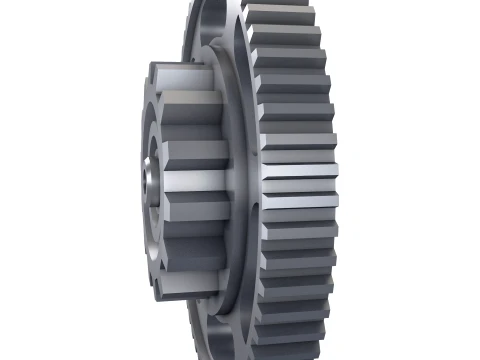 Gear Spur D703mm T215mm M1 Low Poly 3D Model