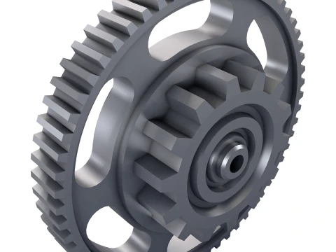 Gear Spur D703mm T215mm M1 Low Poly 3D Model