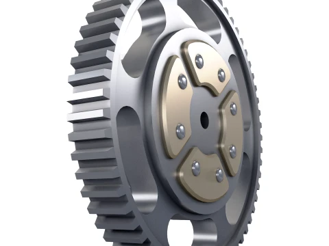 Gear Spur D703mm T215mm M1 Low Poly 3D Model