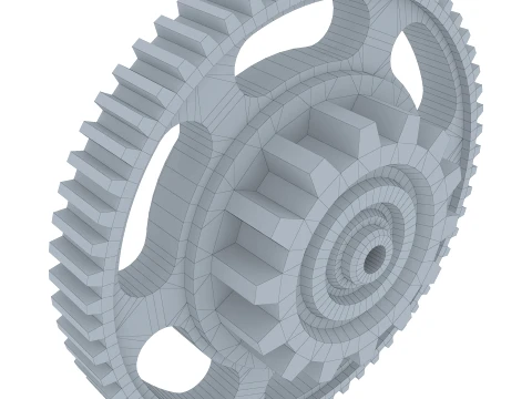 Gear Spur D703mm T215mm M1 Low Poly 3D Model